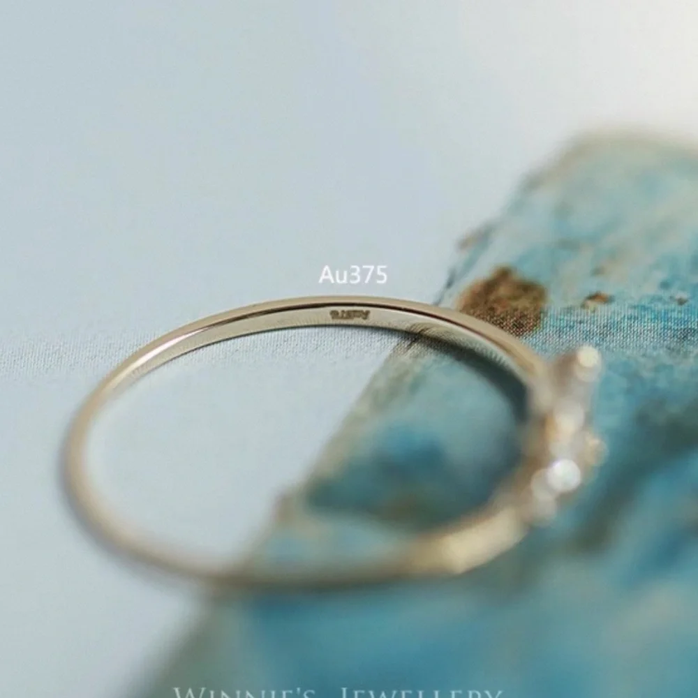 Elegant solid 9K Gold lotus Women's Ring size 5 1/4 - Picture 2 of 4